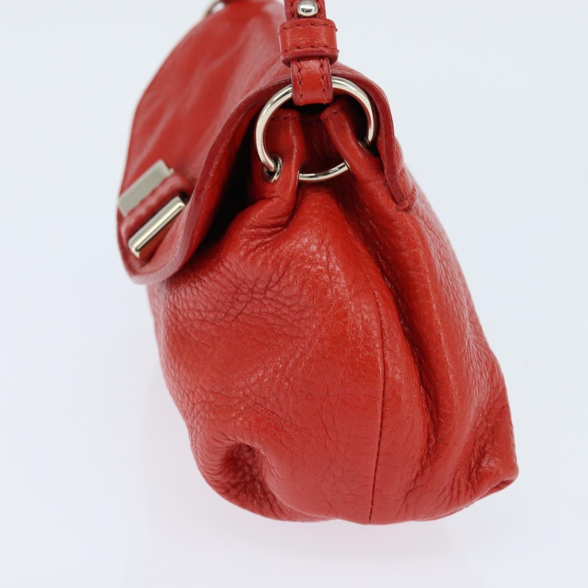 Chloe Lily Shoulder Bag Leather 2way Red Gold Auth bs30584