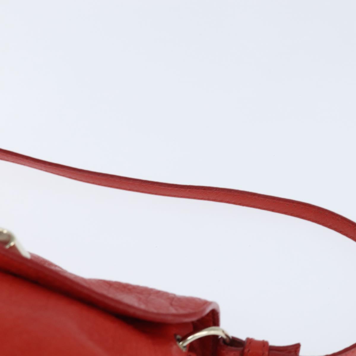 Chloe Lily Shoulder Bag Leather 2way Red Gold Auth bs30584