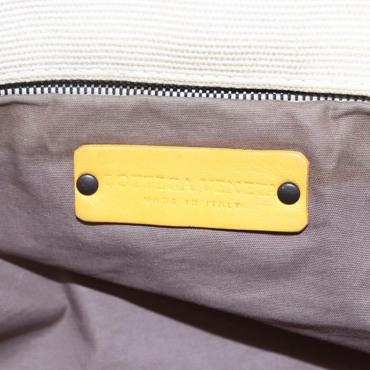 BOTTEGA VENETA Tote Bag Canvas Leather Yellow Auth bs30596