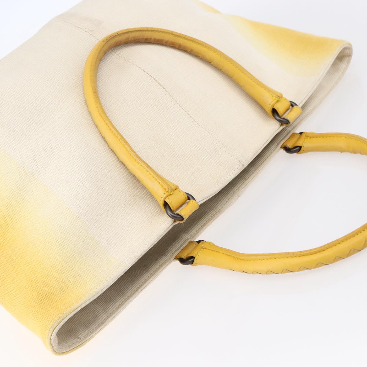 BOTTEGA VENETA Tote Bag Canvas Leather Yellow Auth bs30596