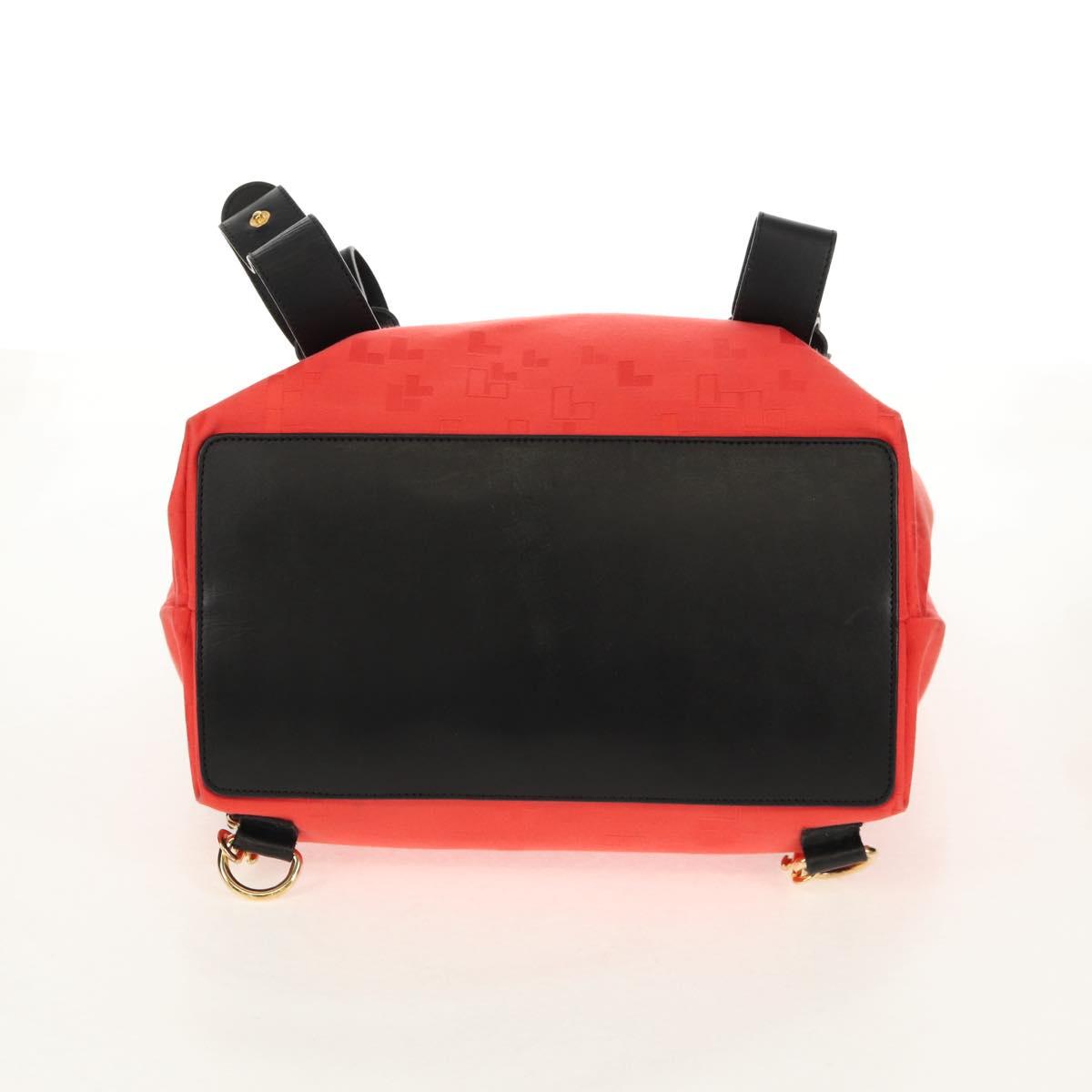 LOEWE Backpack Canvas Black Red Auth bs30603