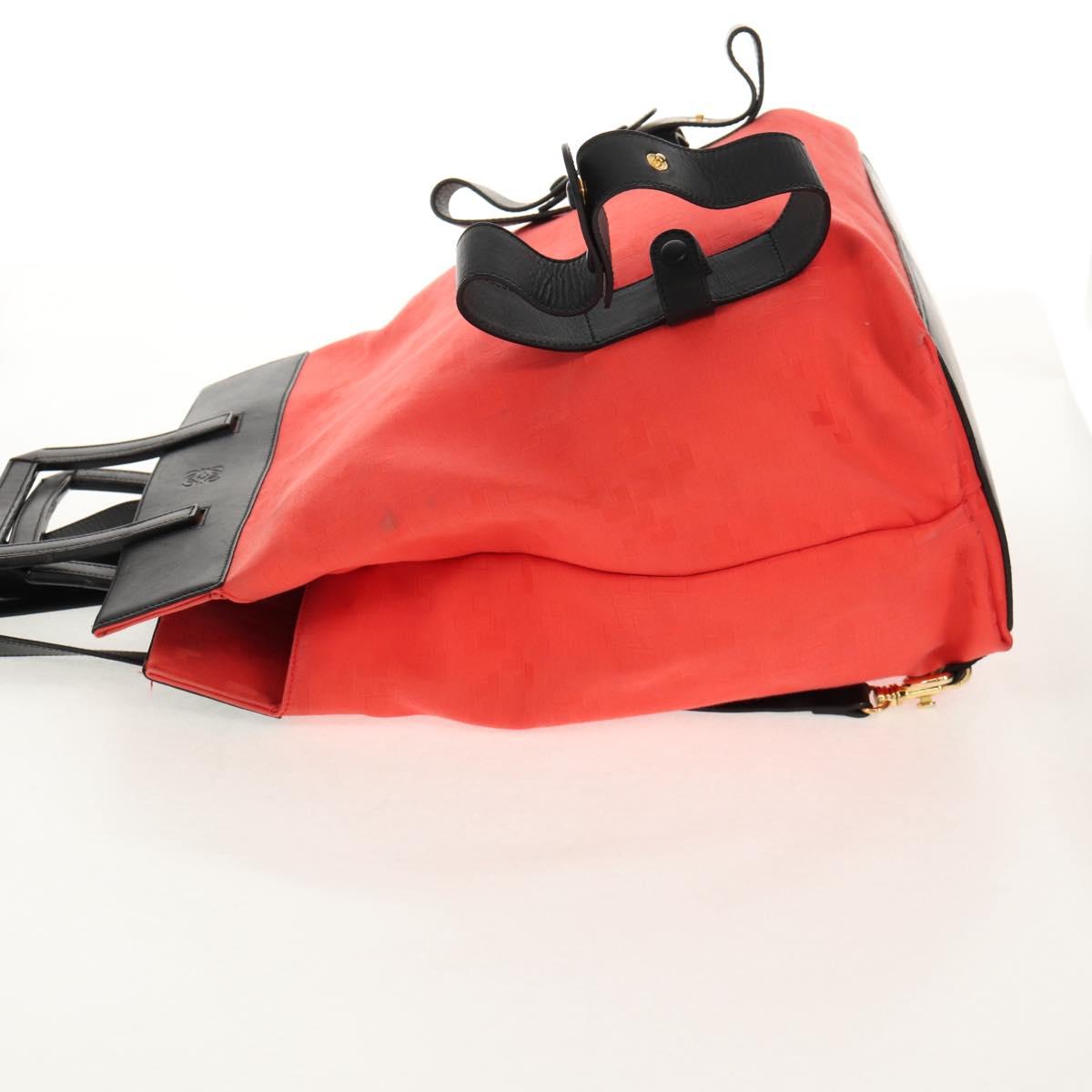 LOEWE Backpack Canvas Black Red Auth bs30603