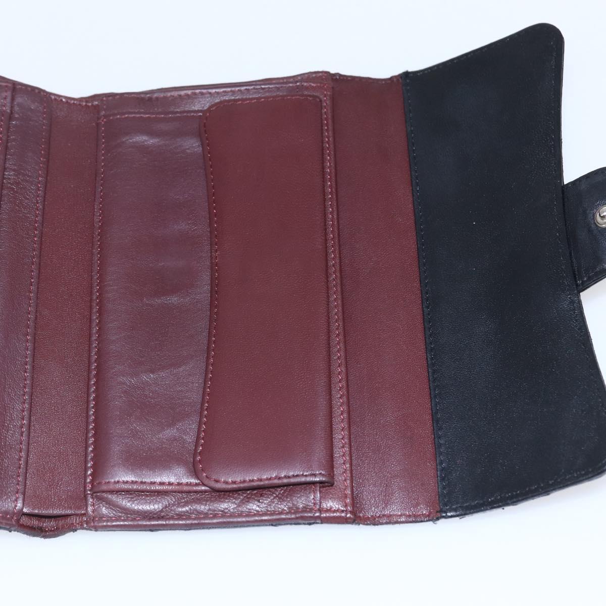 CHANEL Matelasse Long Wallet Lamb Skin Black Silver CC Auth bs30604