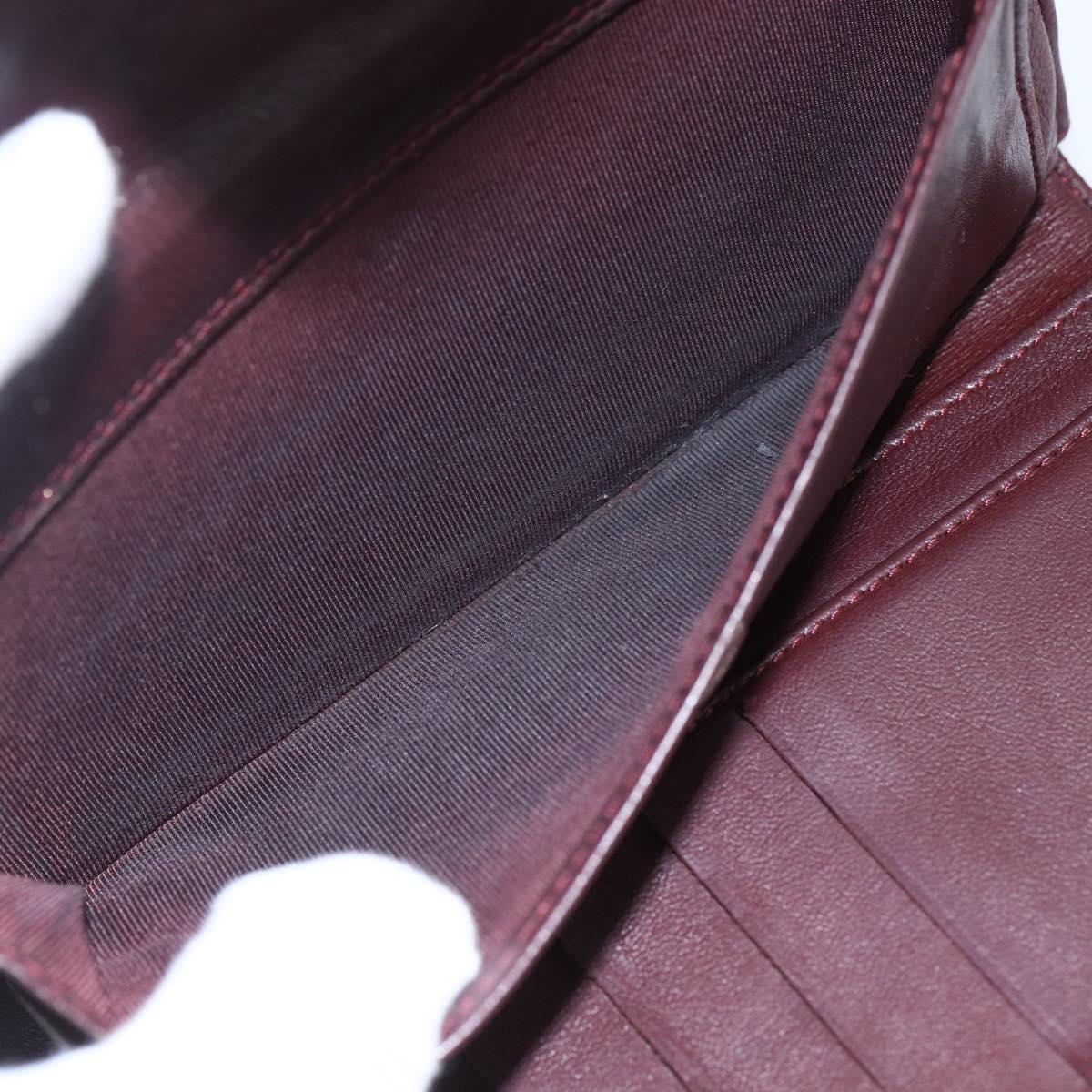 CHANEL Matelasse Long Wallet Lamb Skin Black Silver CC Auth bs30604