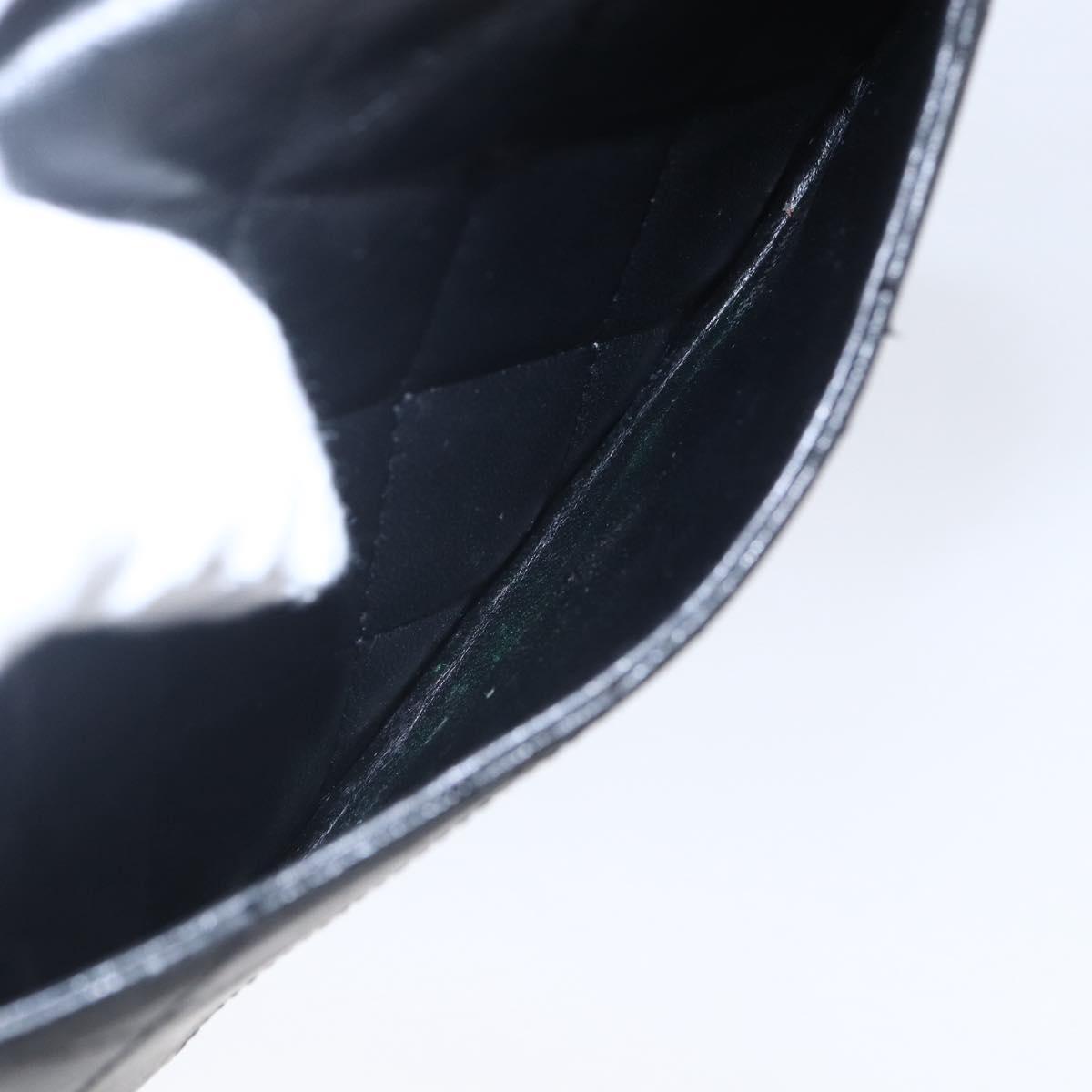 CHANEL Matelasse Long Wallet Lamb Skin Black Silver CC Auth bs30604