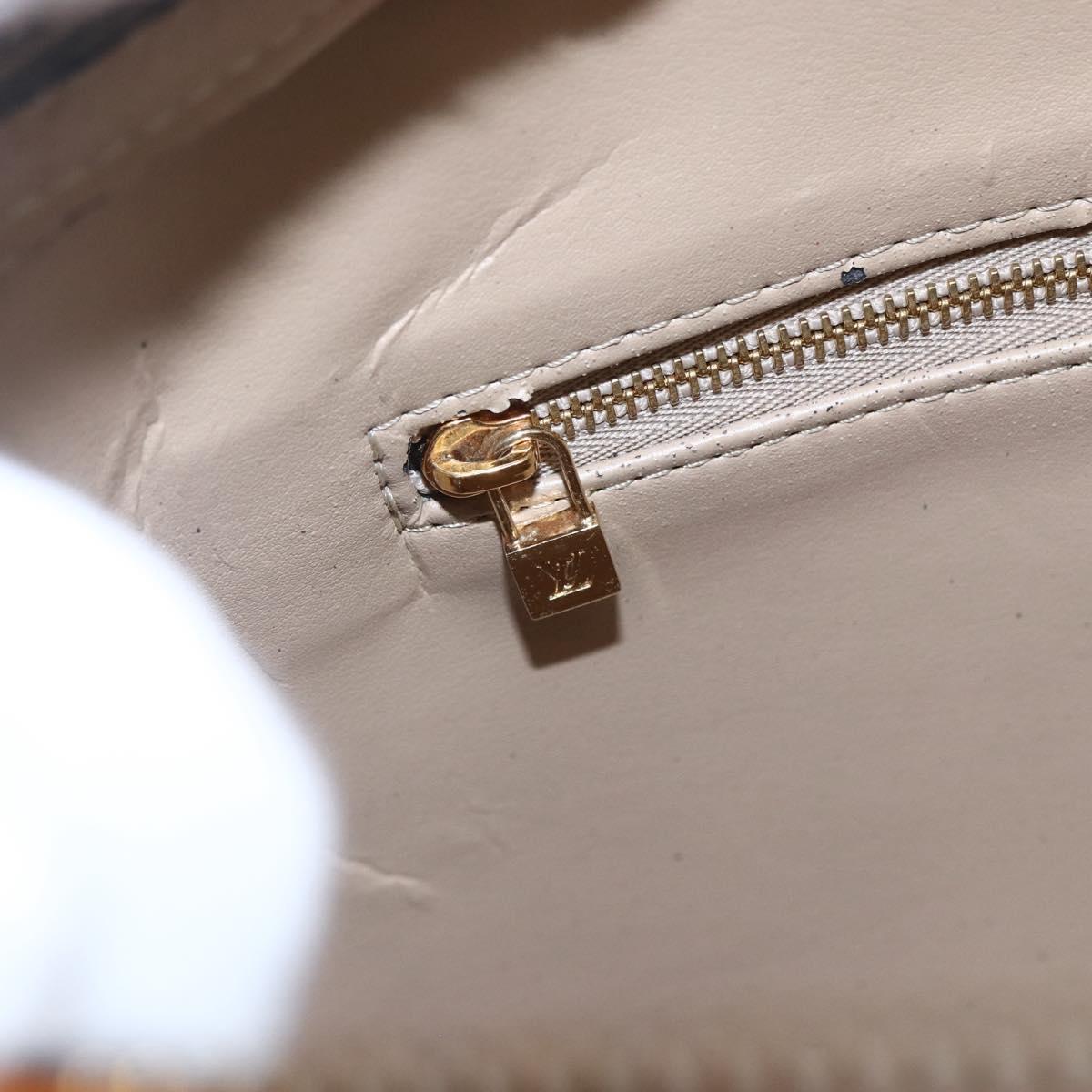 LOUIS VUITTON Monogram Vernis Houston Hand Bag Beige M91004 LV Auth bs30619
