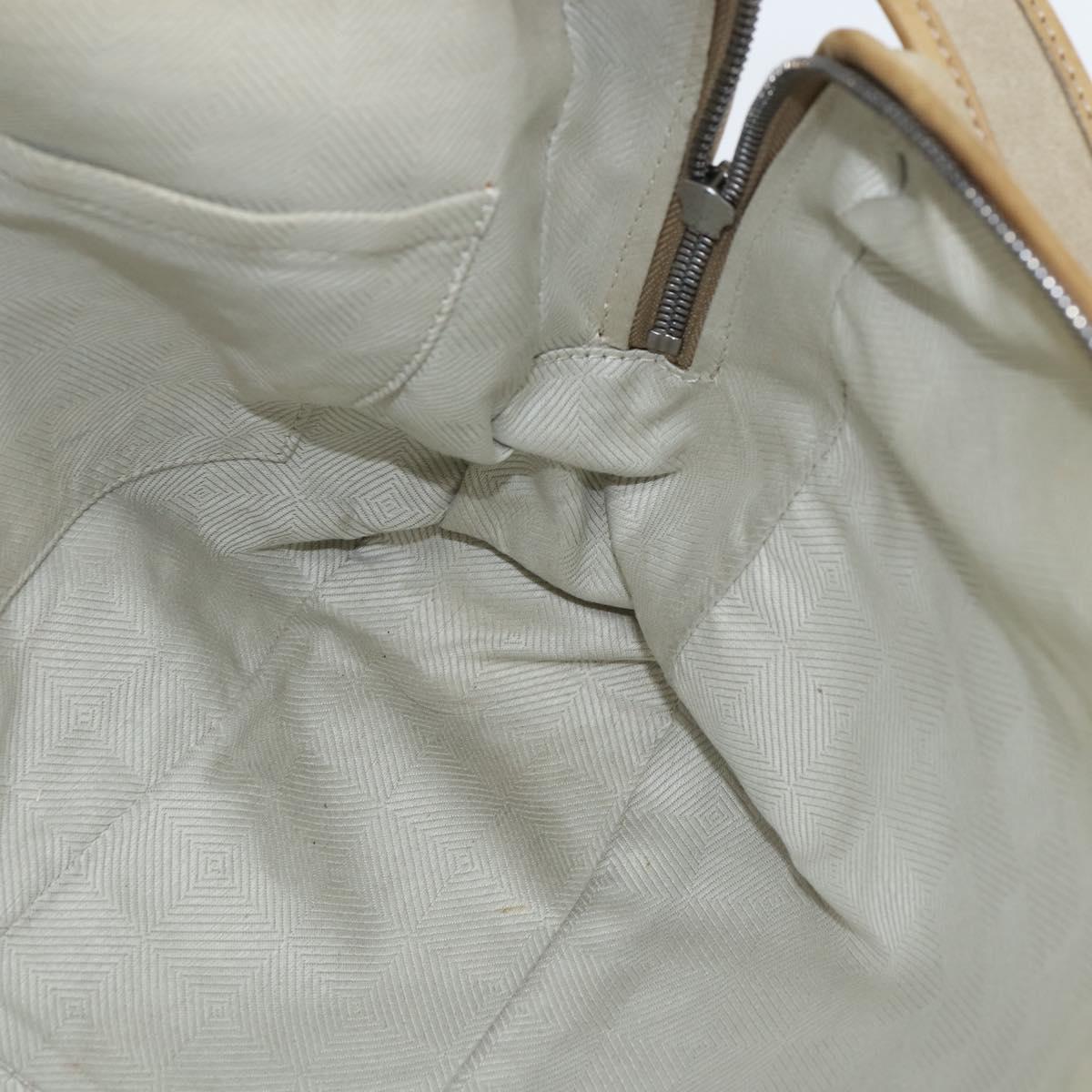 LOUIS VUITTON Shoulder Bag Suede Beige LV Auth bs30621