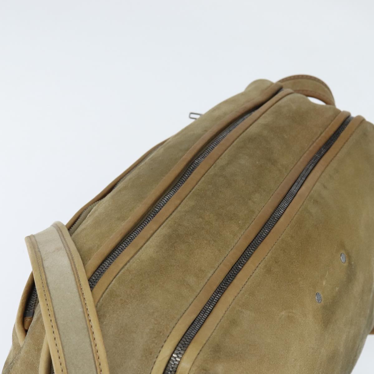 LOUIS VUITTON Shoulder Bag Suede Beige LV Auth bs30621