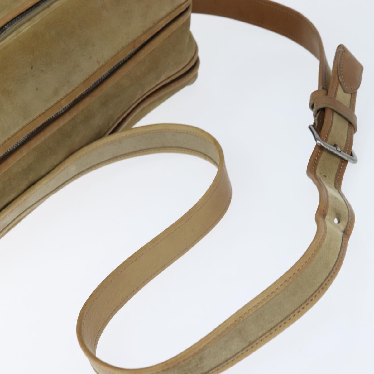 LOUIS VUITTON Shoulder Bag Suede Beige LV Auth bs30621