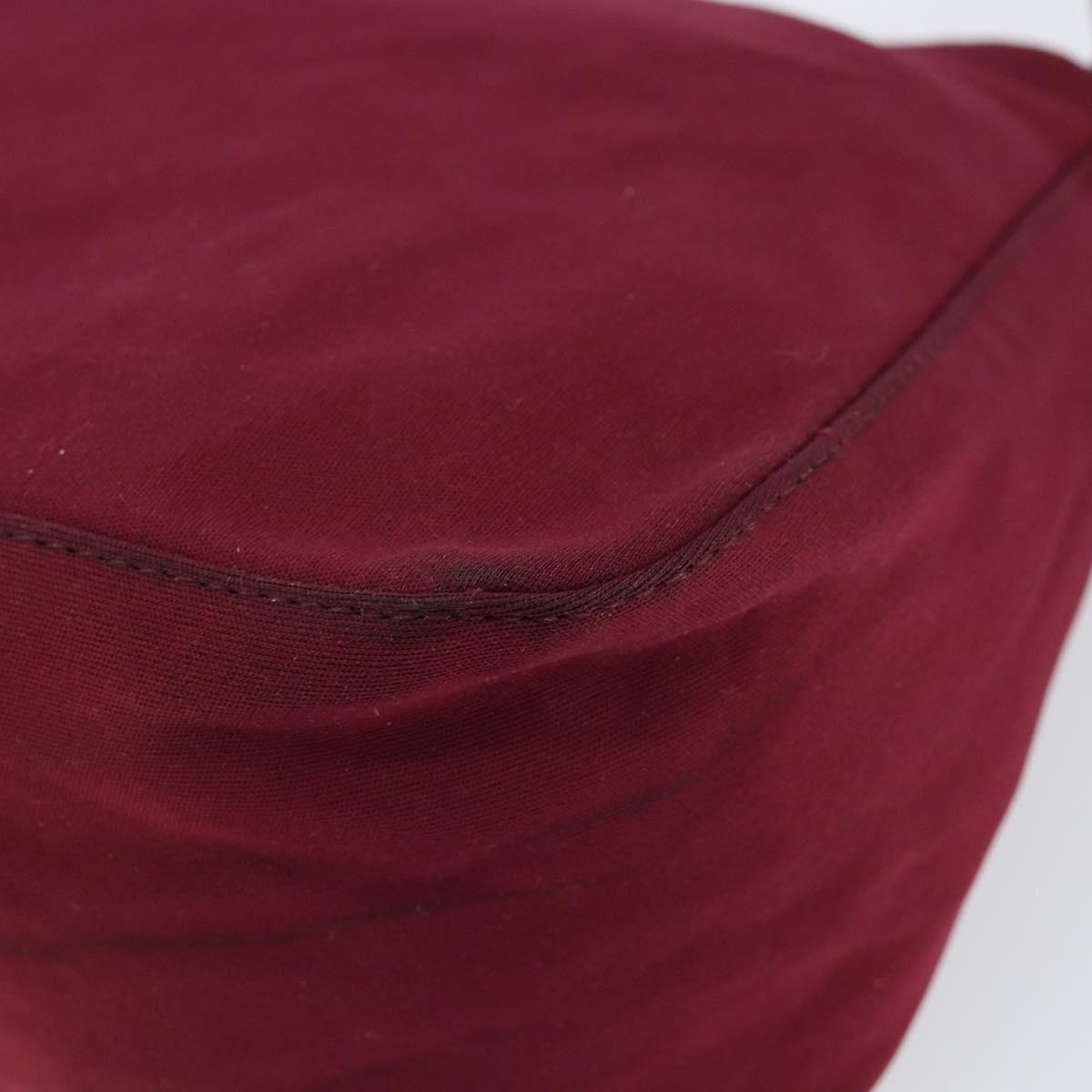 FENDI Mamma Baguette Shoulder Bag Nylon Red Silver Auth bs30635