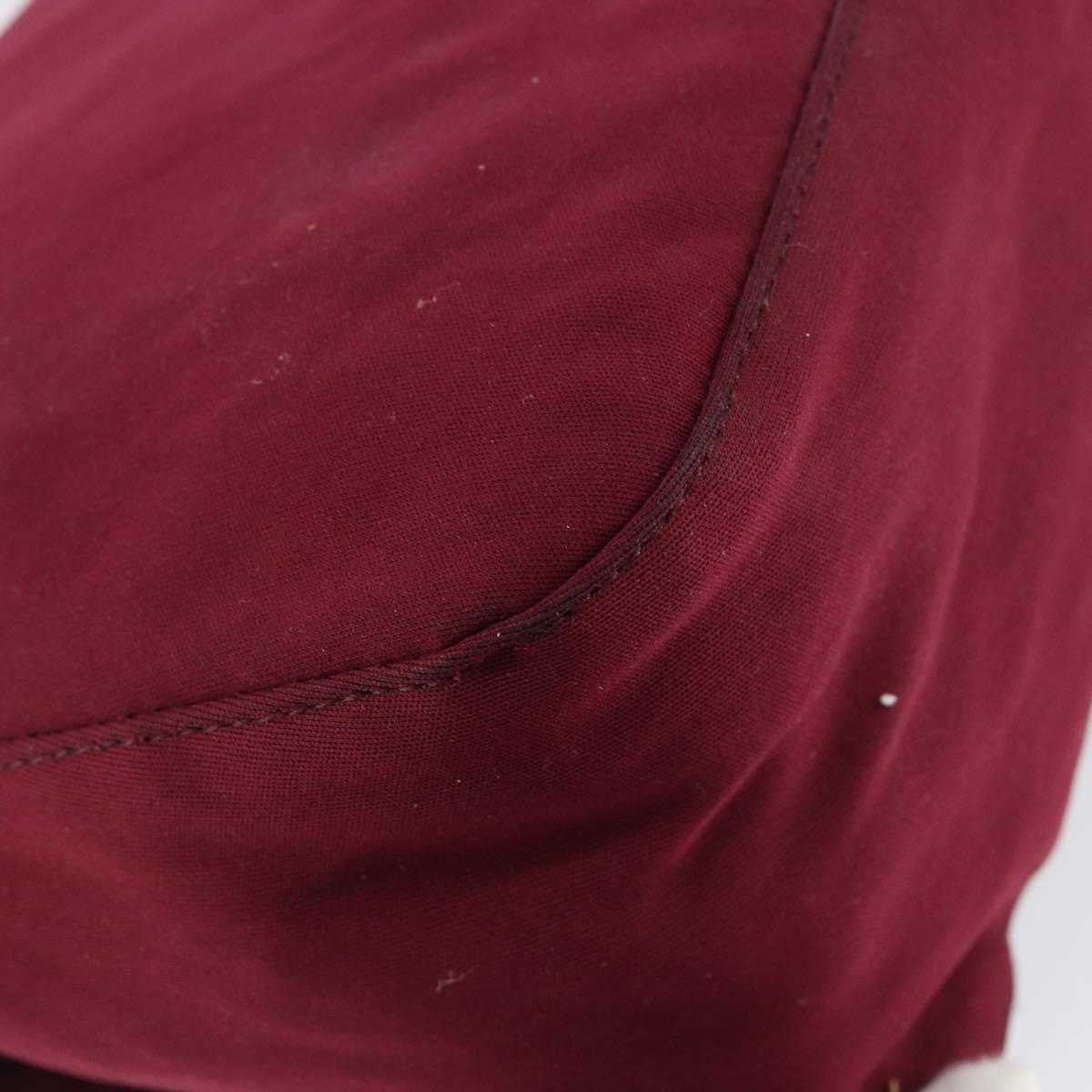 FENDI Mamma Baguette Shoulder Bag Nylon Red Silver Auth bs30635