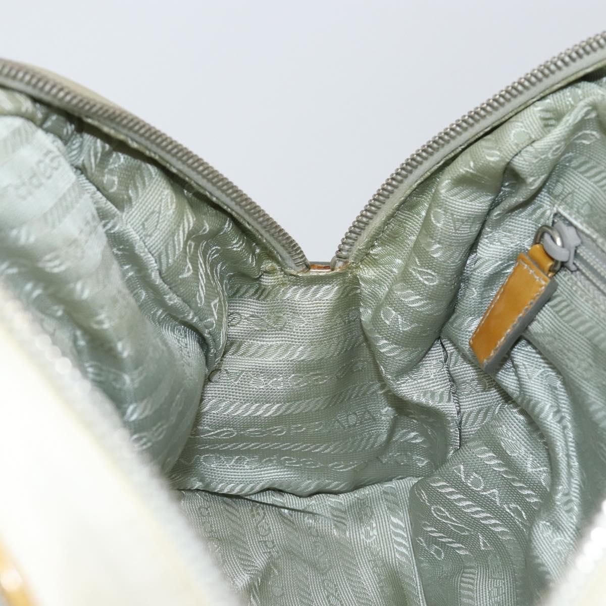 PRADA Tote Bag Nylon Silver Auth bs30636