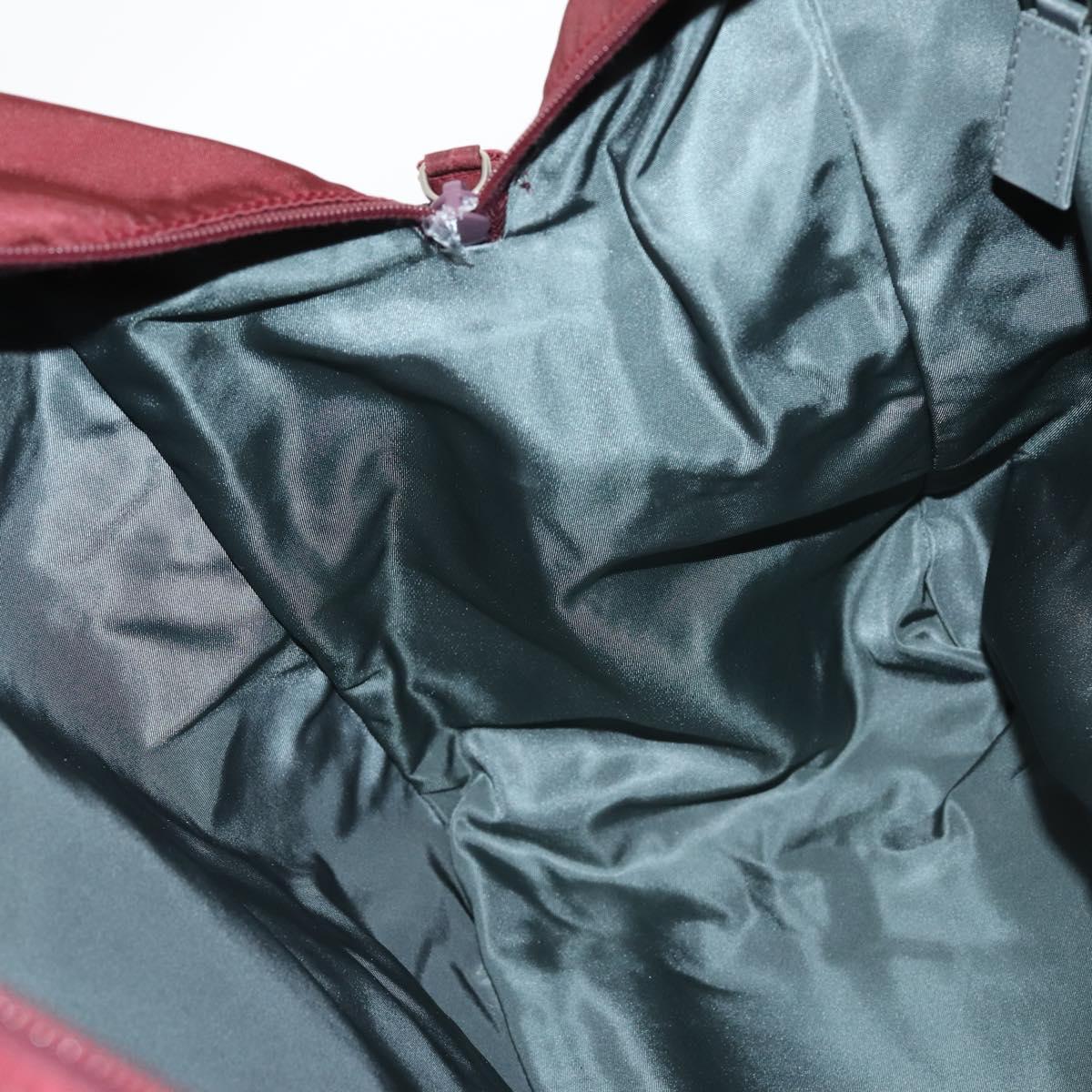 PRADA Sports Boston Bag Nylon 2way Bordeaux Silver Auth bs30637