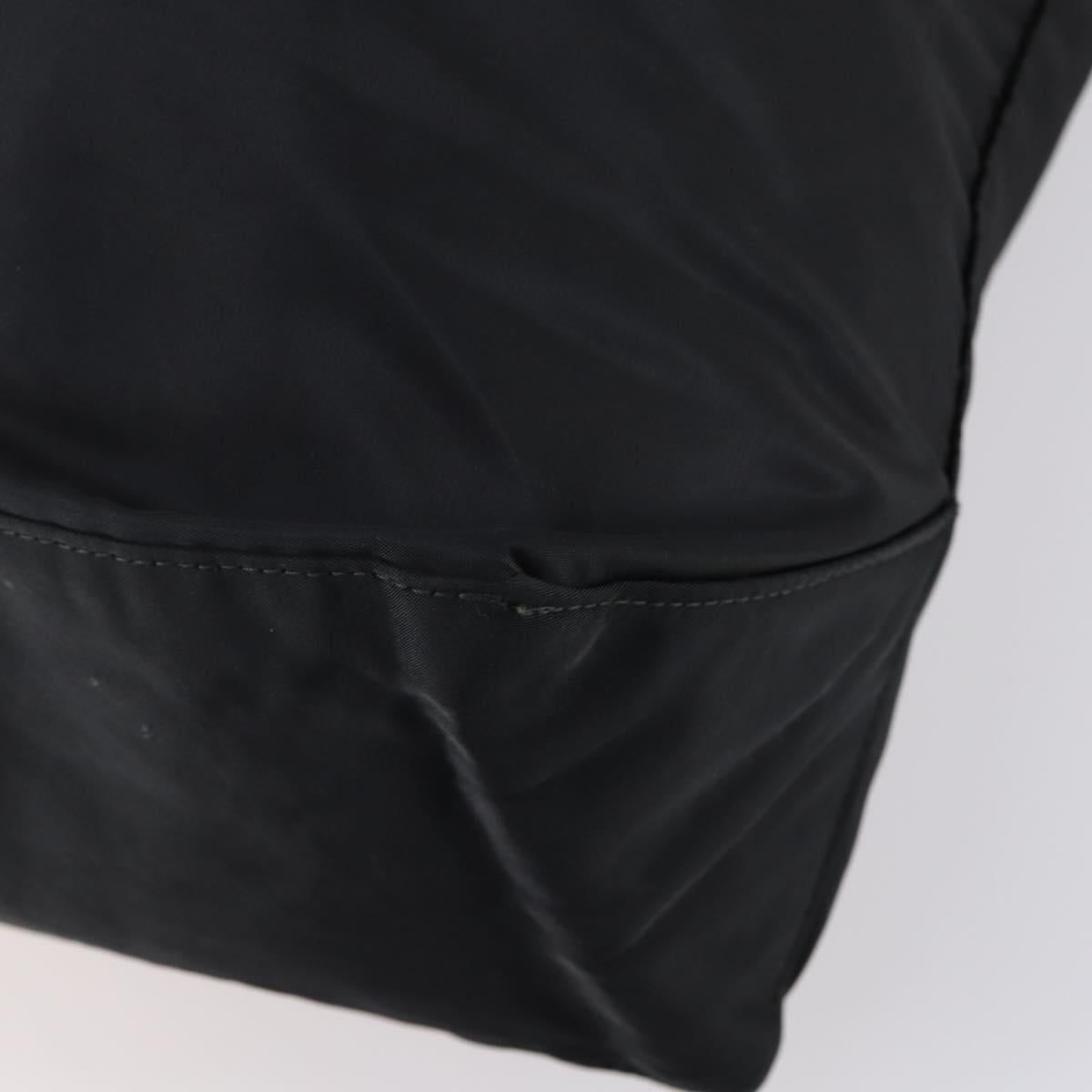 PRADA Boston Bag Nylon Black Silver Auth bs30638