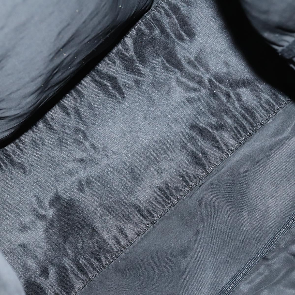 PRADA Boston Bag Nylon Black Silver Auth bs30638