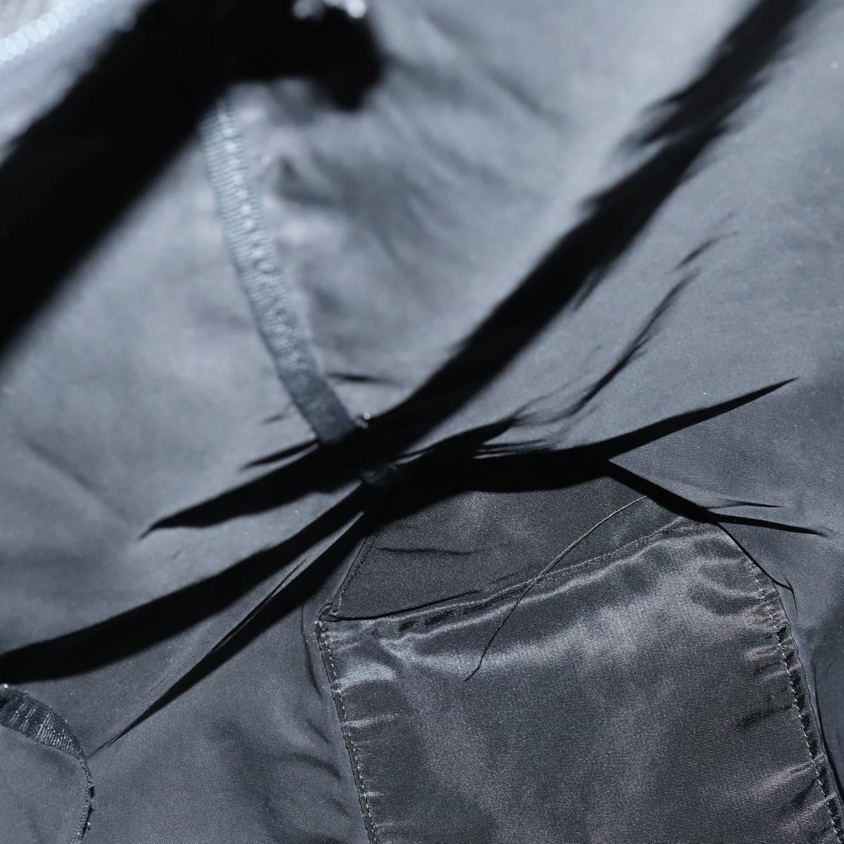 PRADA Boston Bag Nylon Black Silver Auth bs30638