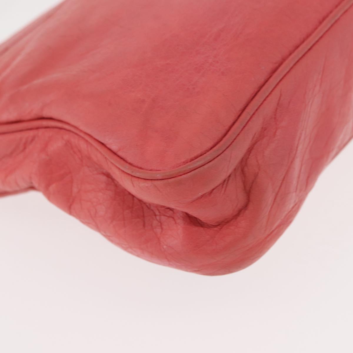 BALENCIAGA Hip Shoulder Bag Leather Pink 242803 Auth bs30644