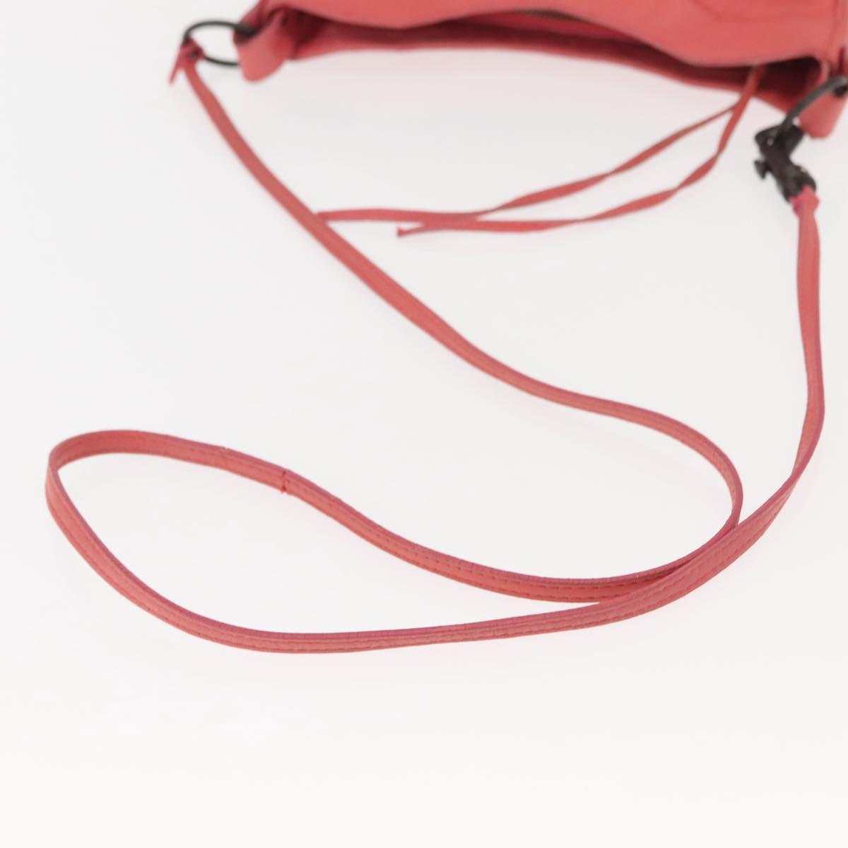 BALENCIAGA Hip Shoulder Bag Leather Pink 242803 Auth bs30644