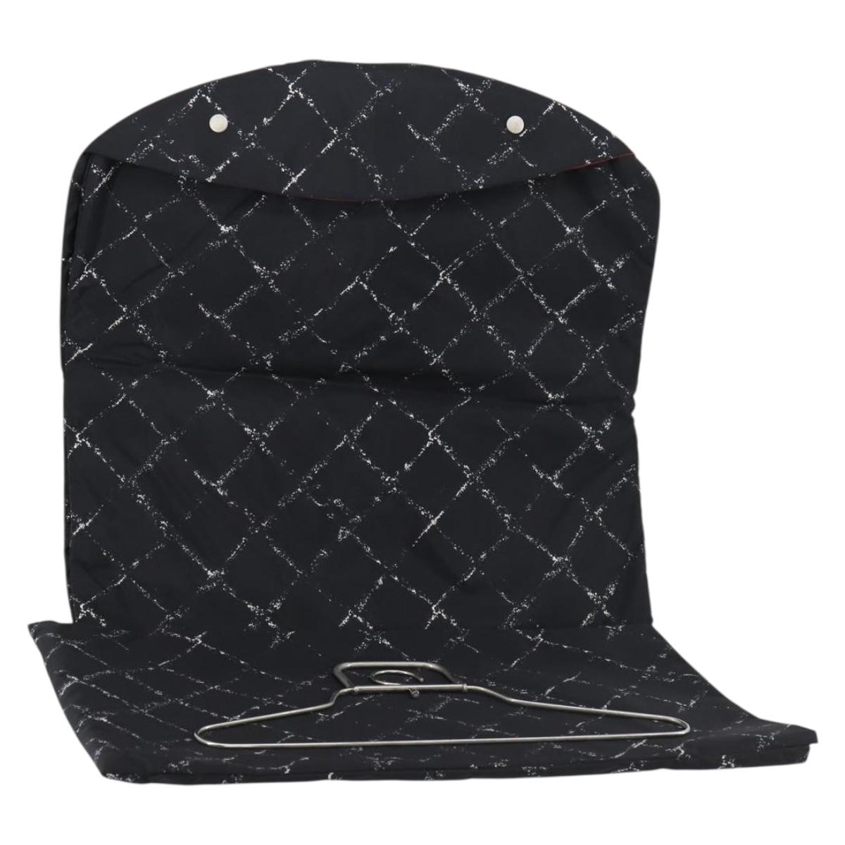CHANEL Travel line Garment Cover Nylon Black CC Auth bs30653