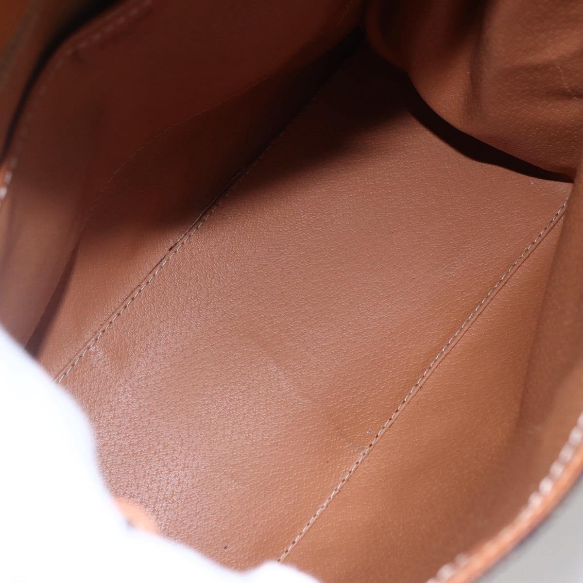 CELINE Macadam Canvas Hand Bag PVC Leather Brown Gold Auth bs30654