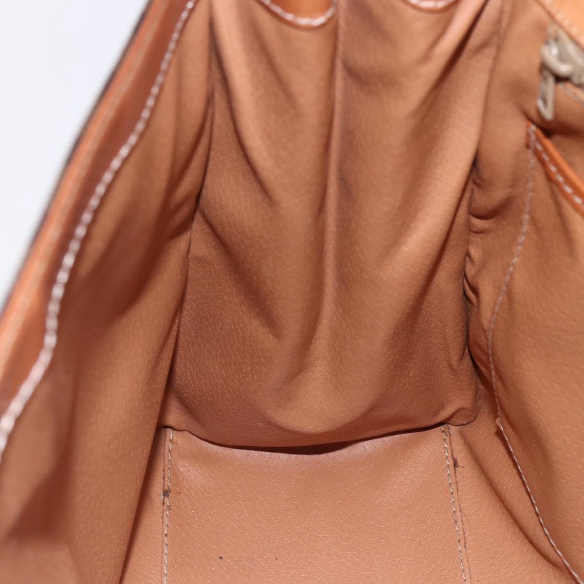 CELINE Macadam Canvas Hand Bag PVC Leather Brown Gold Auth bs30654