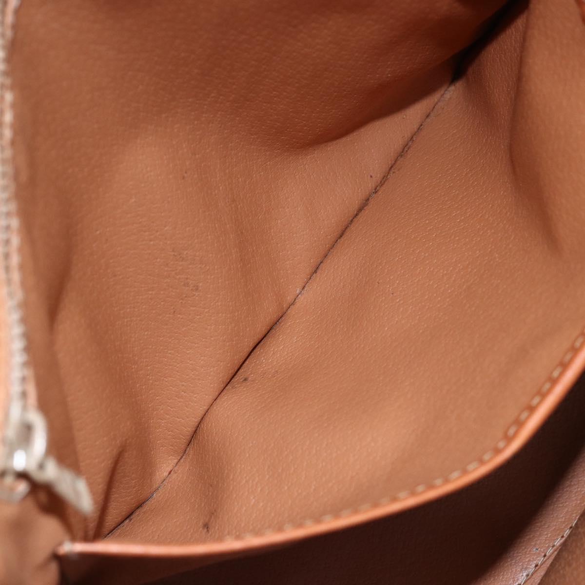 CELINE Macadam Canvas Hand Bag PVC Leather Brown Gold Auth bs30654