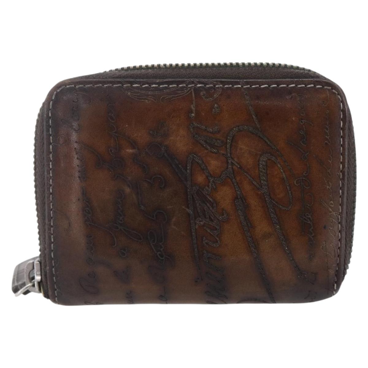 Berluti Wallet Leather Brown Auth bs30656