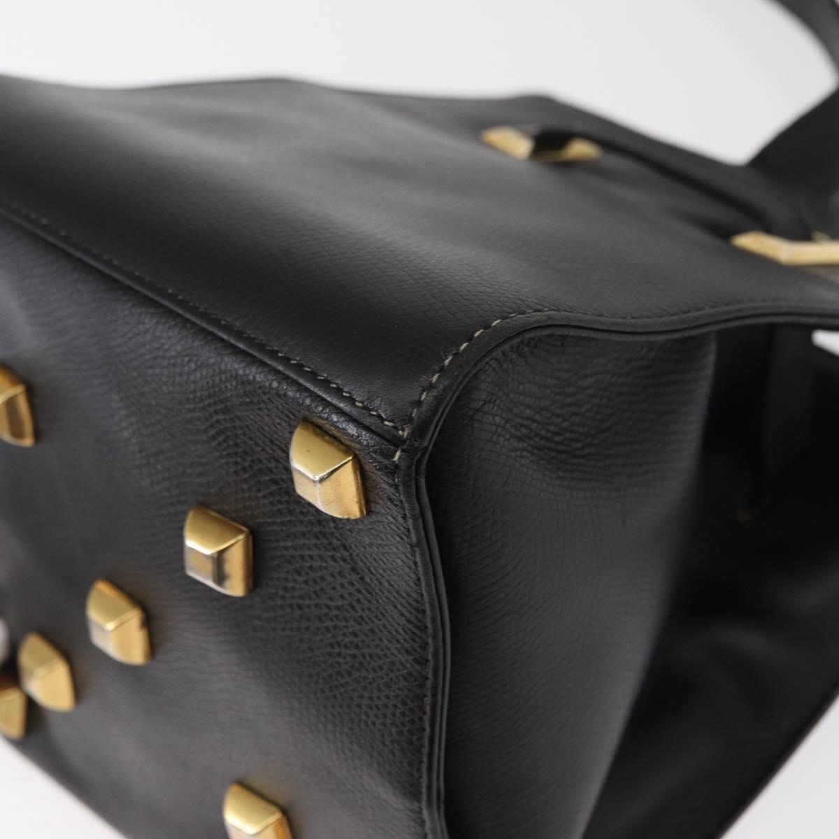 Salvatore Ferragamo Shoulder Bag Leather Gold Black Auth bs30658