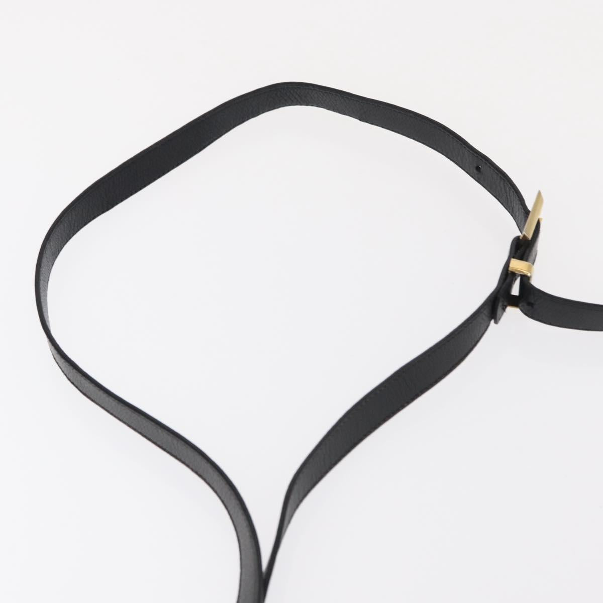 Salvatore Ferragamo Shoulder Bag Leather Gold Black Auth bs30658