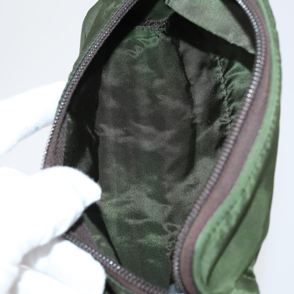 PRADA Pouch Nylon 5 Set Red Khaki Auth bs30659