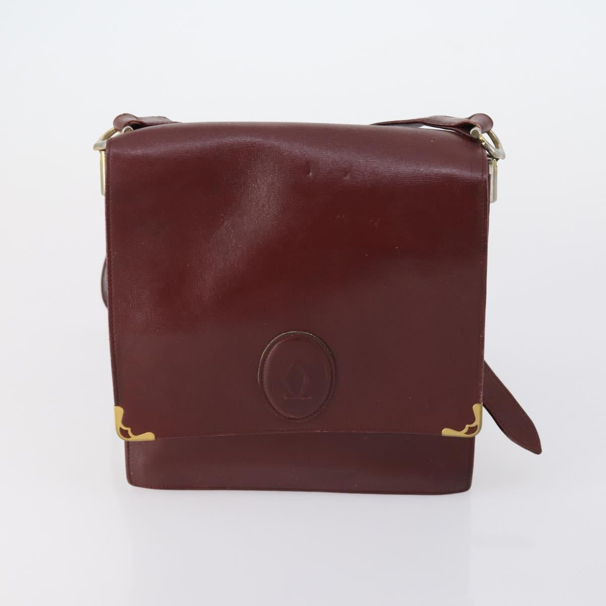 Ferragamo Gucci Cartier Burberrys Bag Leather Coated 4 Set Bordeaux Auth bs30663