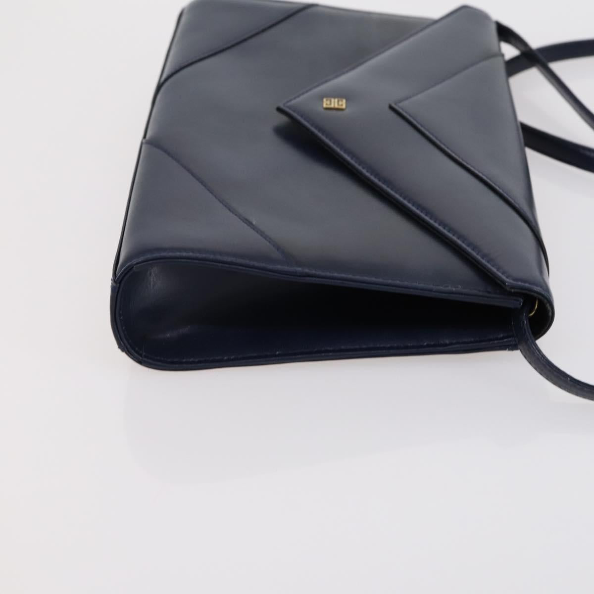 GIVENCHY Shoulder Bag Leather 2 Set Navy Black Auth bs30664