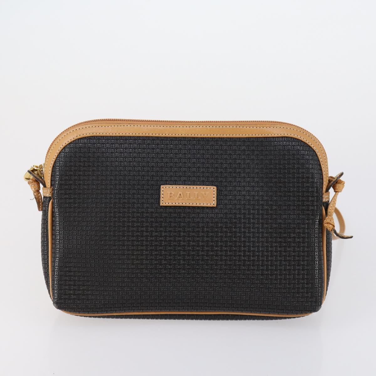 BALLY Hand Bag Leather 3 Set Black Auth bs30665