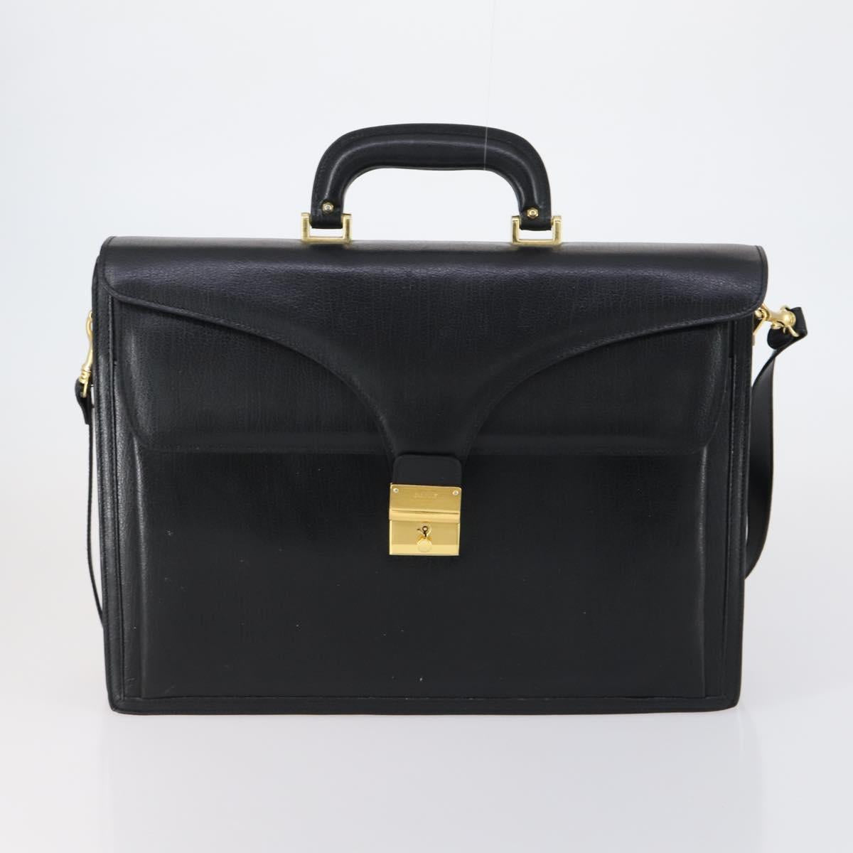 BALLY Hand Bag Leather 3 Set Black Auth bs30665