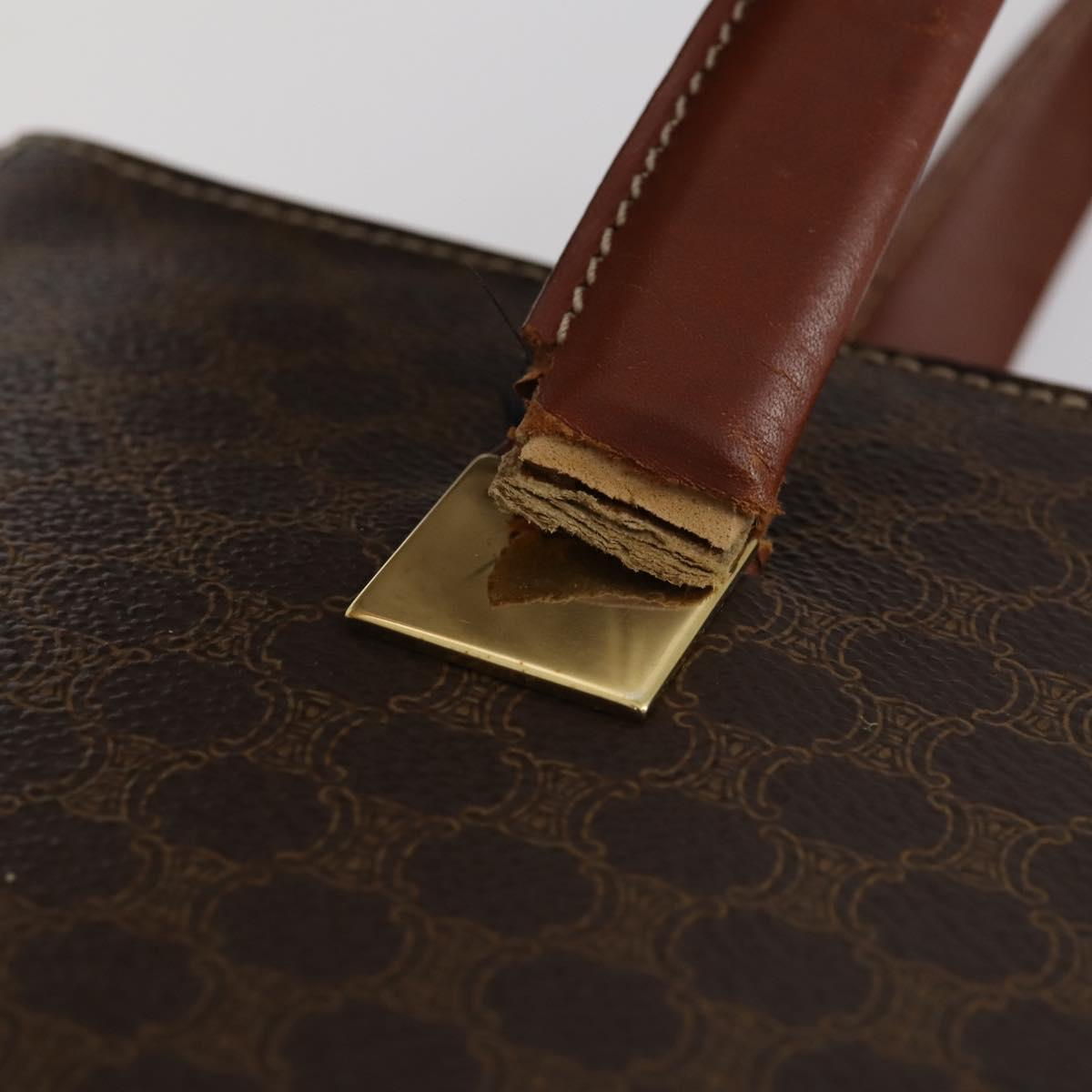 CELINE Macadam Canvas Hand Bag Coated Canvas 3 Set Brown Black Auth bs30666