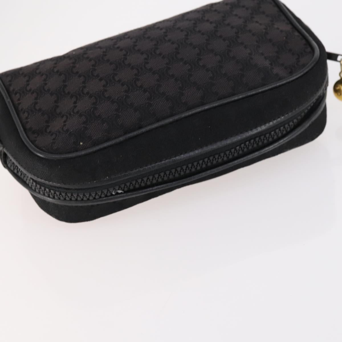 CELINE Macadam Canvas Hand Bag Coated Canvas 3 Set Brown Black Auth bs30666