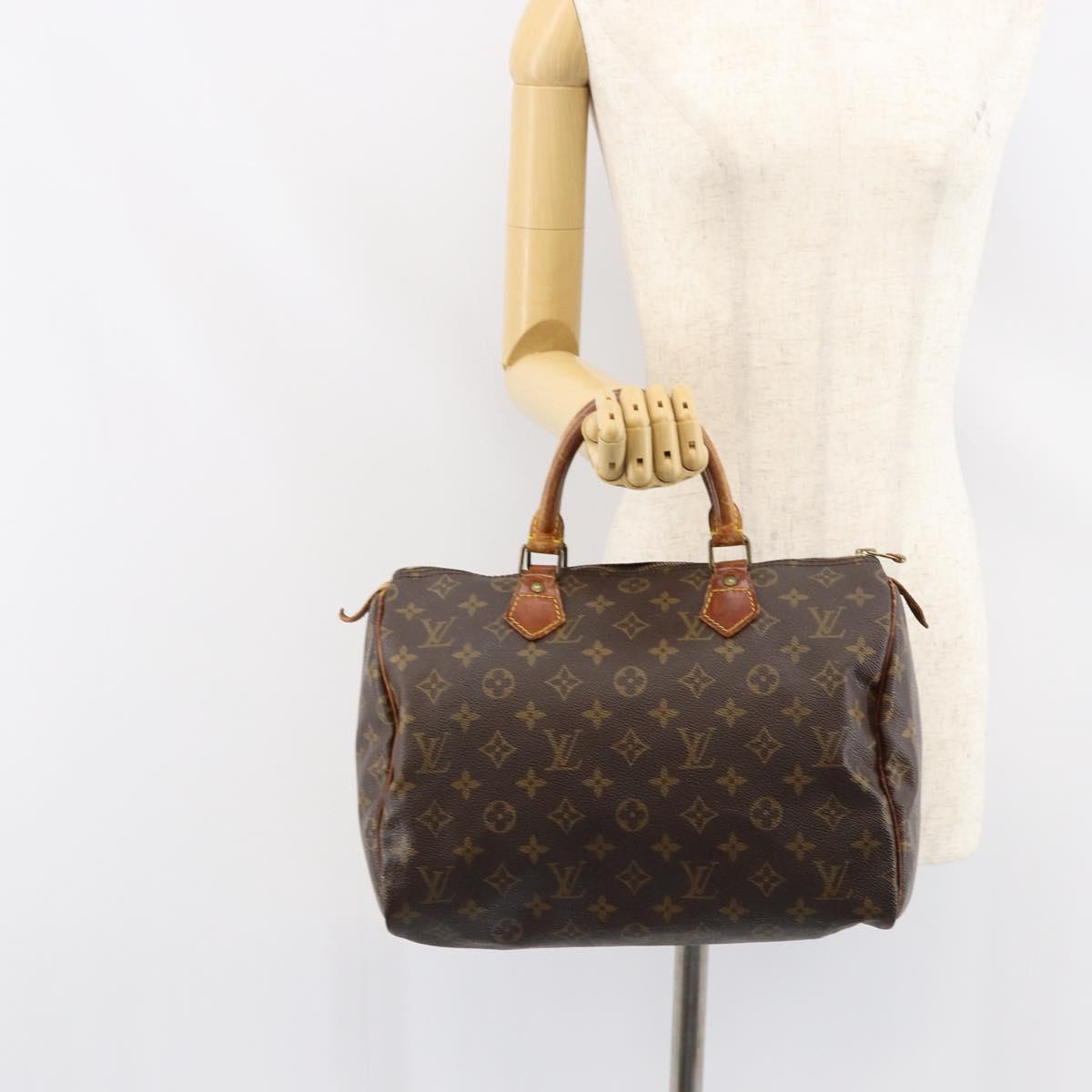 LOUIS VUITTON Monogram Speedy 30 Hand Bag M41526 LV Auth bs30678