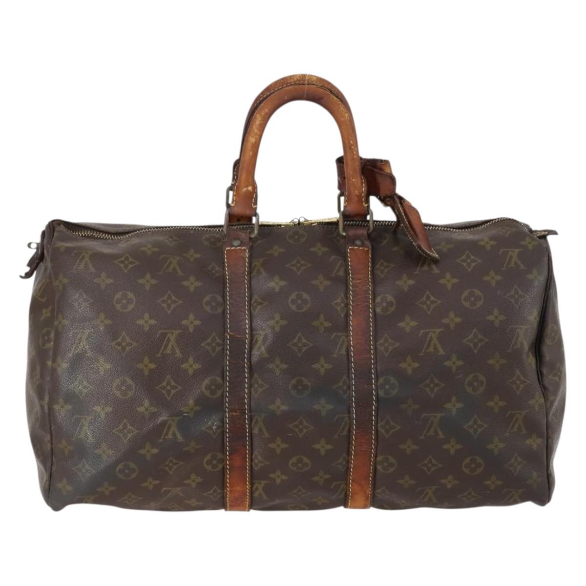 LOUIS VUITTON Monogram Keepall 45 Boston Bag M41428 LV Auth bs30680