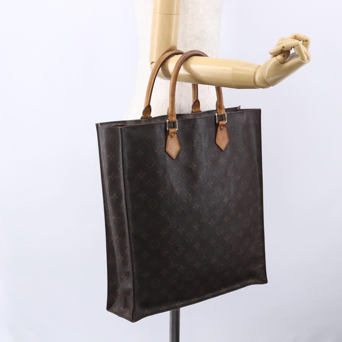 LOUIS VUITTON Monogram Sac Plat Hand Bag M51140 LV Auth bs30682
