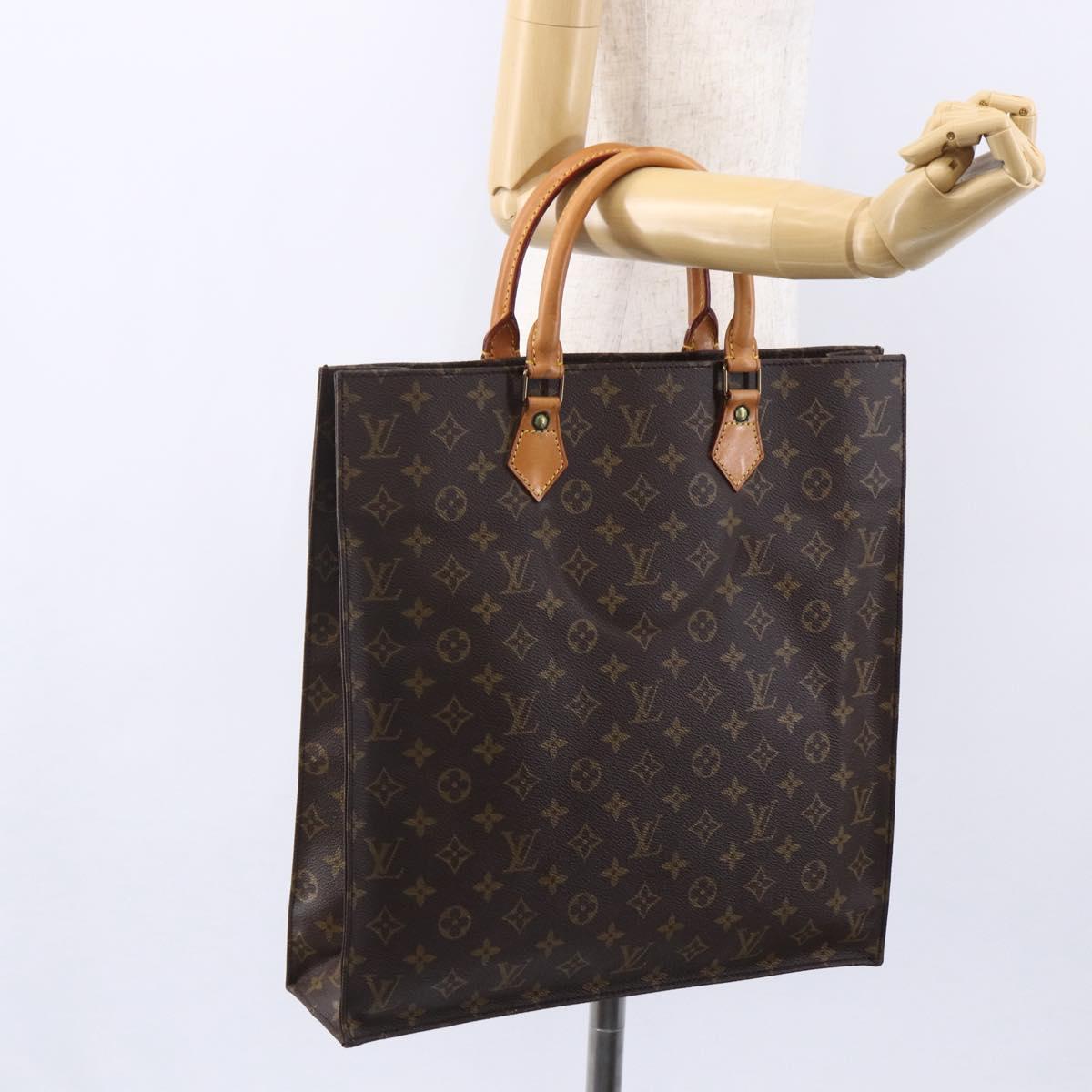 LOUIS VUITTON Monogram Sac Plat Hand Bag M51140 LV Auth bs30684