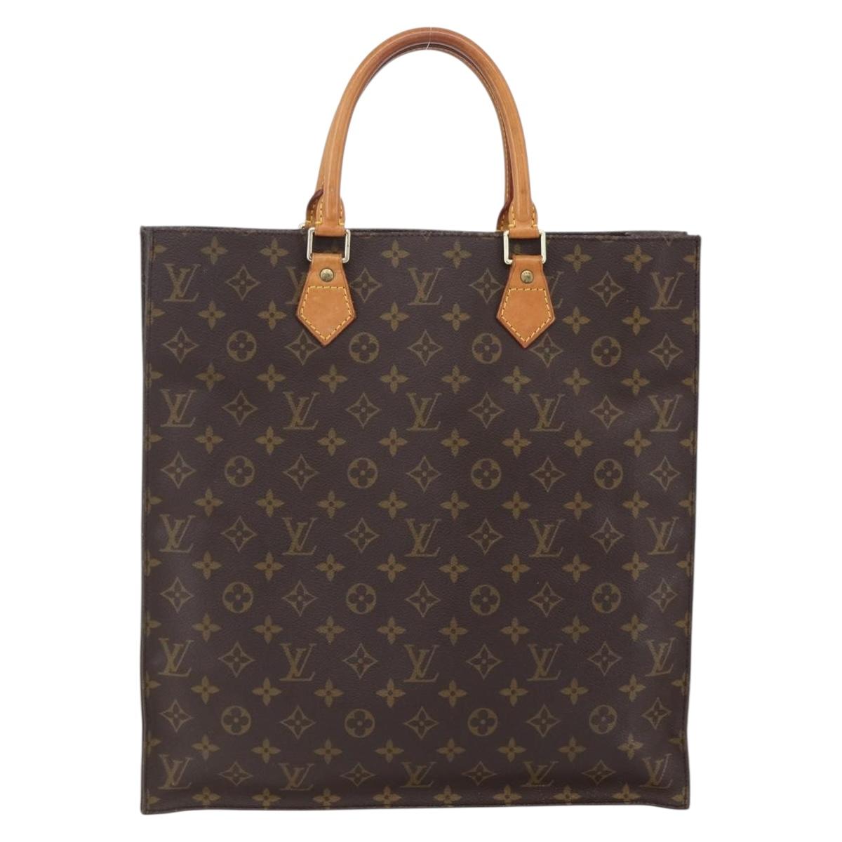 LOUIS VUITTON Monogram Sac Plat Hand Bag M51140 LV Auth bs30686