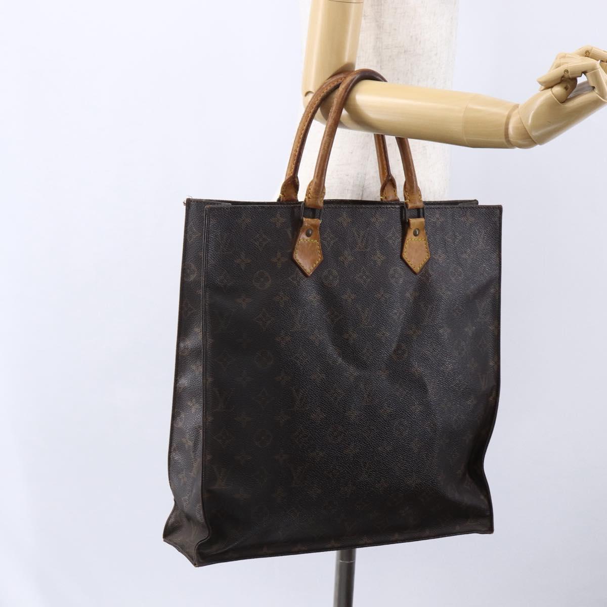 LOUIS VUITTON Monogram Sac Plat Hand Bag M51140 LV Auth bs30690