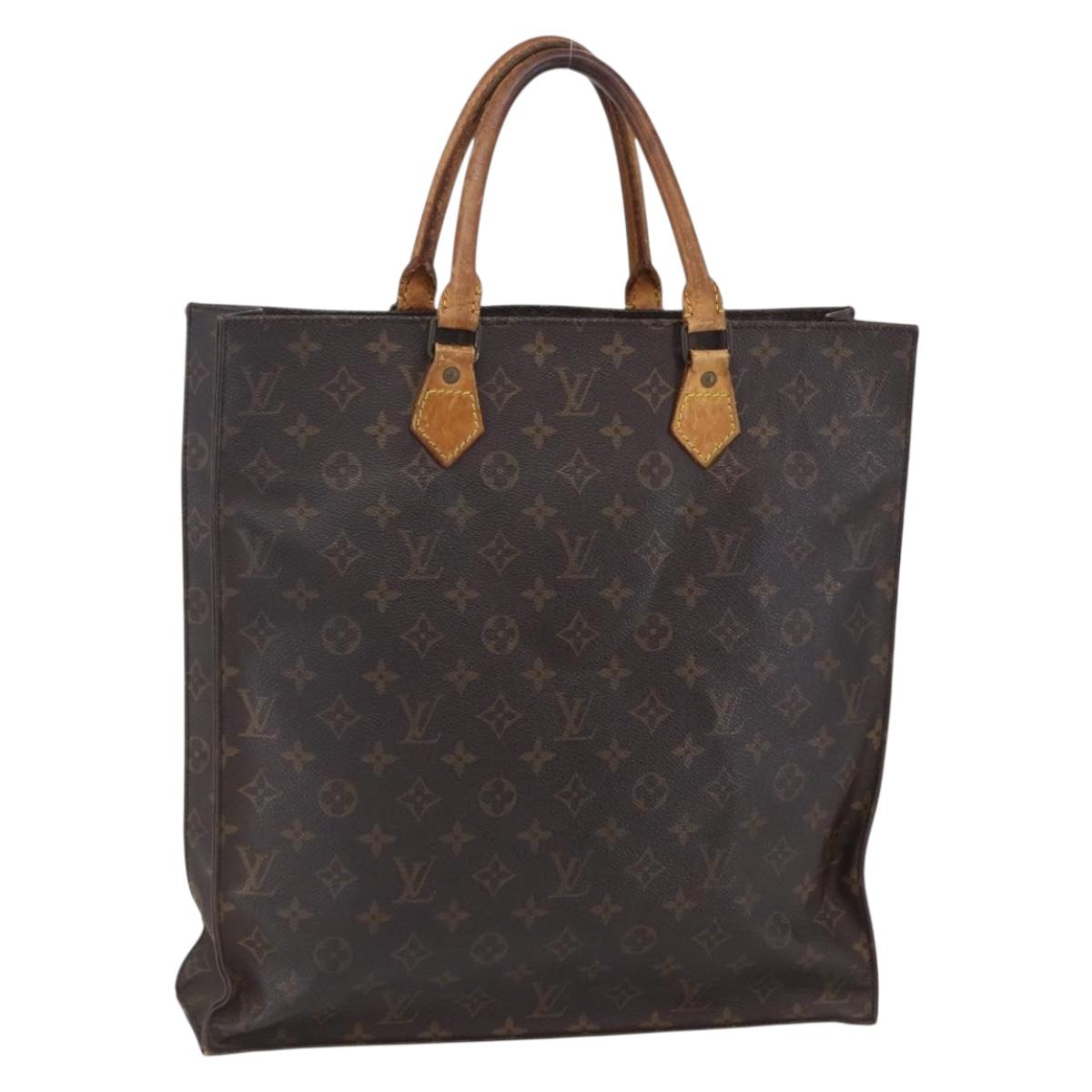 LOUIS VUITTON Monogram Sac Plat Hand Bag M51140 LV Auth bs30690