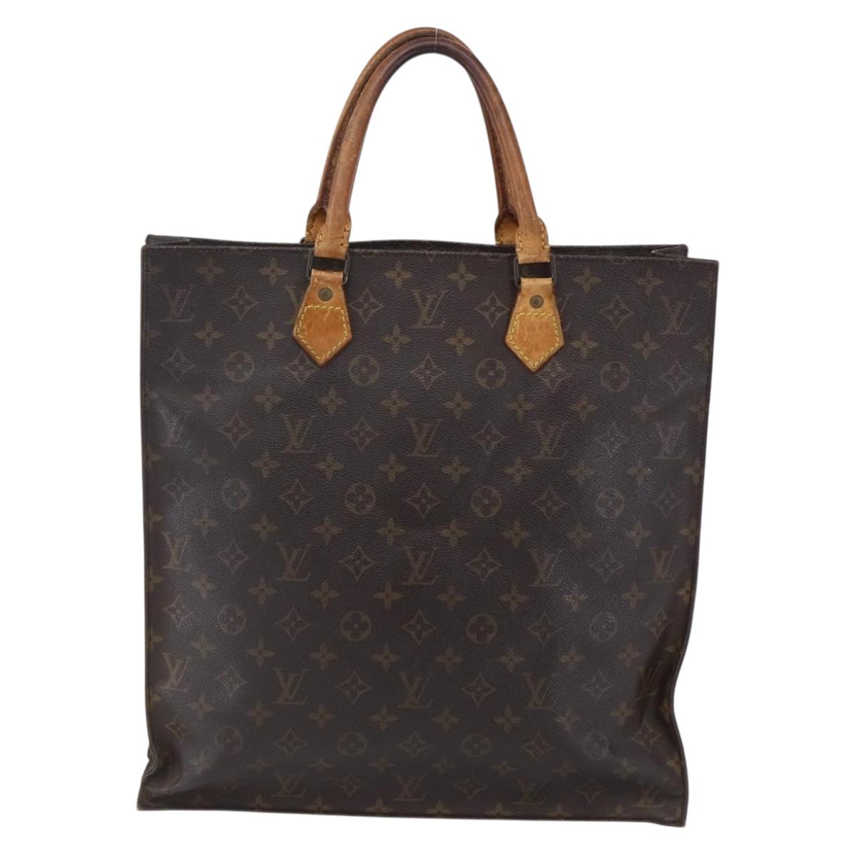 LOUIS VUITTON Monogram Sac Plat Hand Bag M51140 LV Auth bs30690