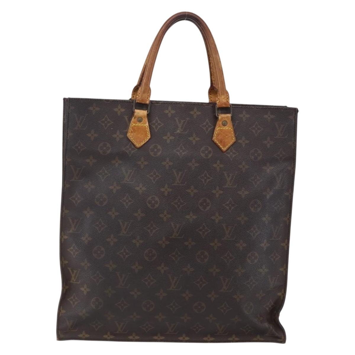 LOUIS VUITTON Monogram Sac Plat Hand Bag M51140 LV Auth bs30690