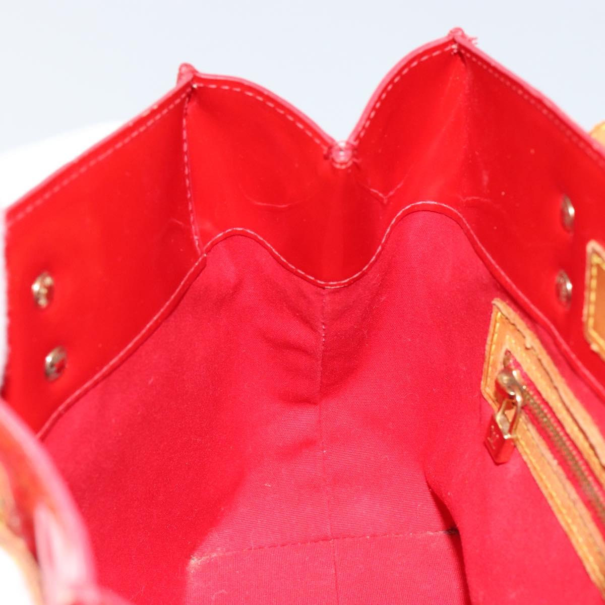 LOUIS VUITTON Monogram Vernis Reade PM Hand Bag Red Rouge M91088 LV Auth bs30698