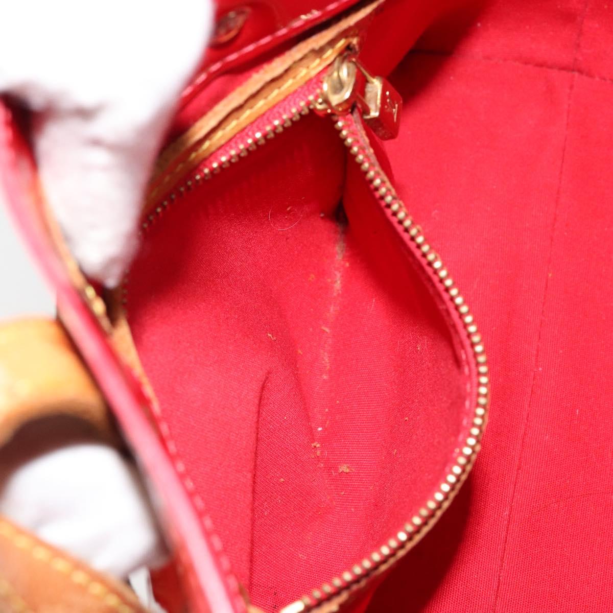 LOUIS VUITTON Monogram Vernis Reade PM Hand Bag Red Rouge M91088 LV Auth bs30698