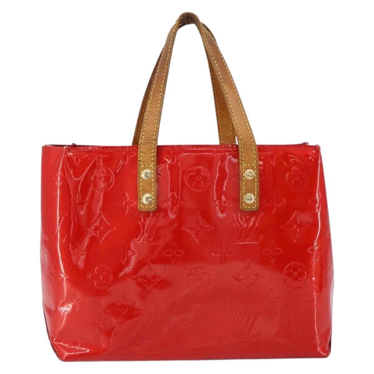 LOUIS VUITTON Monogram Vernis Reade PM Hand Bag Red Rouge M91088 LV Auth bs30698
