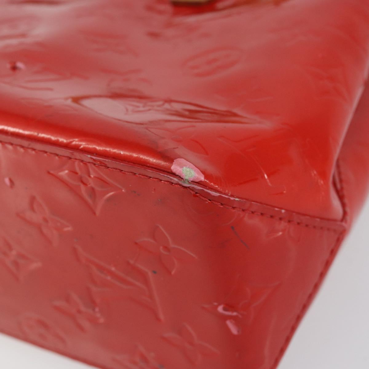 LOUIS VUITTON Monogram Vernis Reade PM Hand Bag Red Rouge M91088 LV Auth bs30699