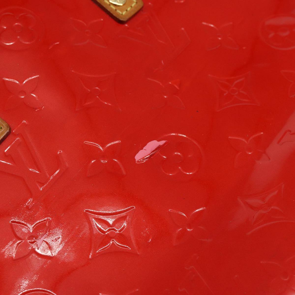 LOUIS VUITTON Monogram Vernis Reade PM Hand Bag Red Rouge M91088 LV Auth bs30699
